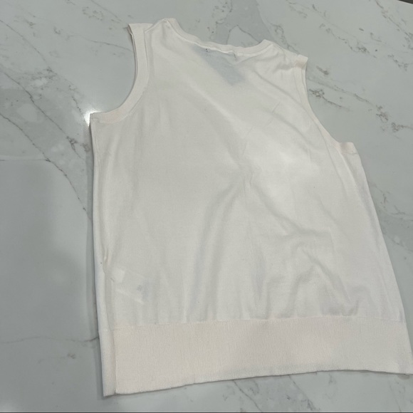 NWT Banana Republic cream cotton sleeveless top - Picture 14 of 16